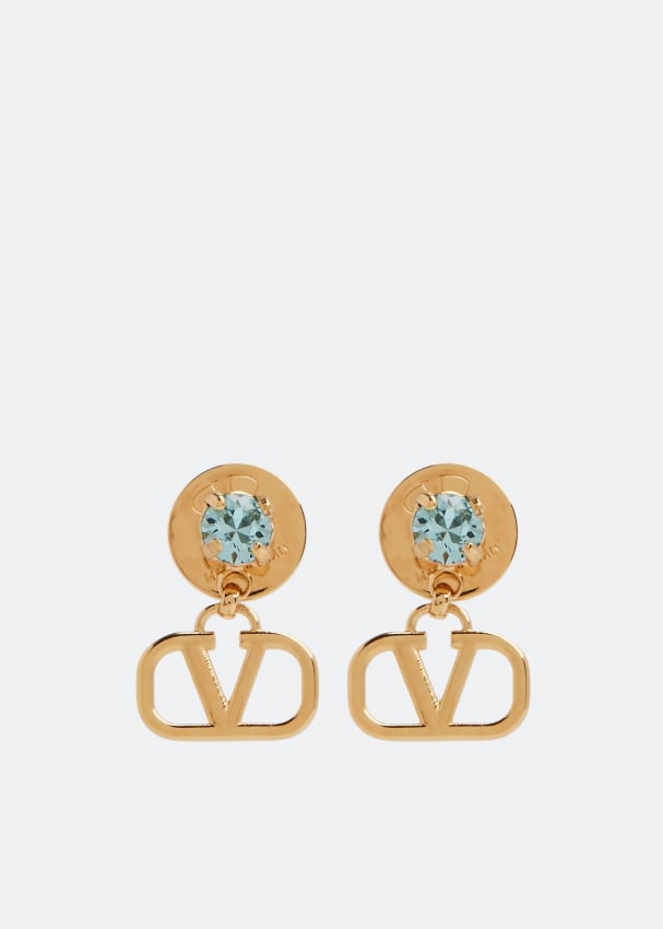 Серьги VALENTINO GARAVANI VLogo Signature strass earrings, золотой