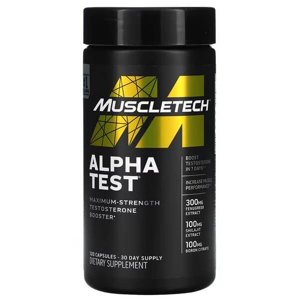Тестостерон MuscleTech Alpha Test, 120 капсул