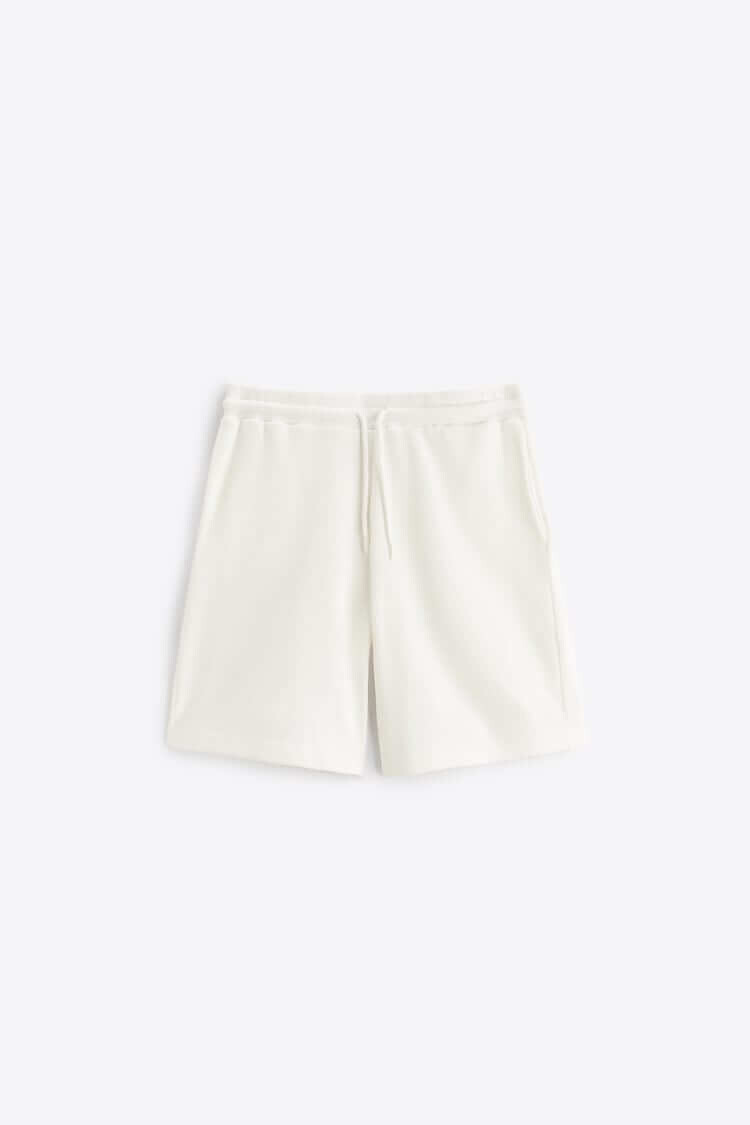

Шорты Zara Check Texture Bermuda, желтовато-белый