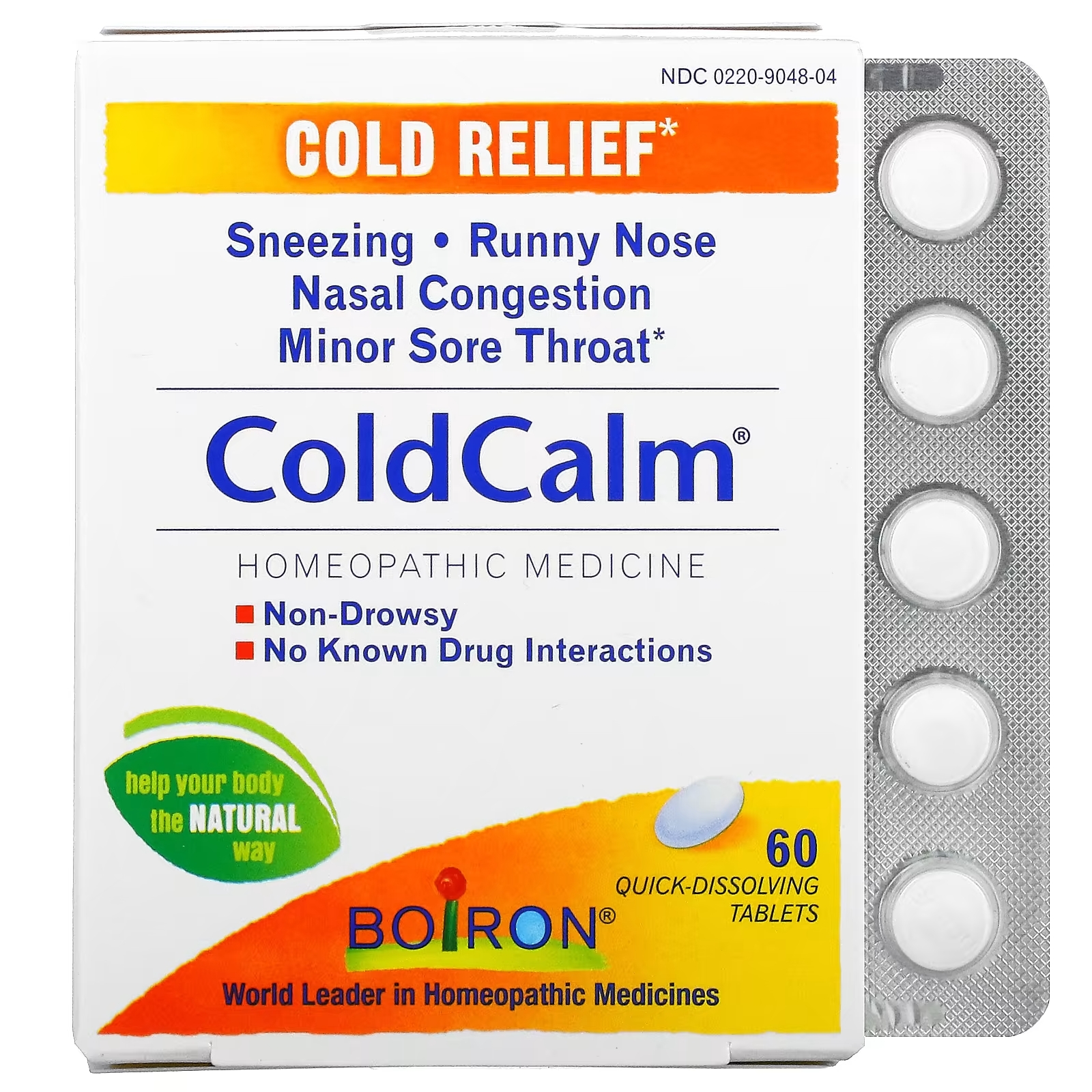 Средство от Простуды Boiron ColdCalm, 60 таблеток sambucol черная бузина средство от гриппа и простуды упаковка для всей семьи 60 быстрорастворимых таблеток