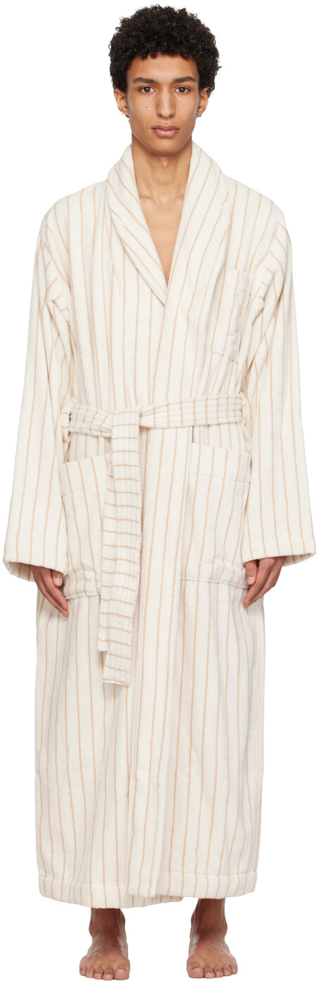 

Классический банный халат Off-White & Tan Tekla