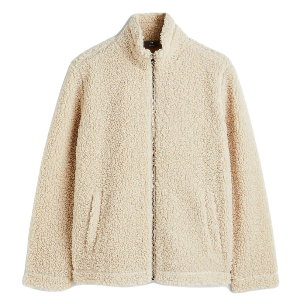 

Куртка H&M Regular Fit Teddy Fleece, светло-бежевый