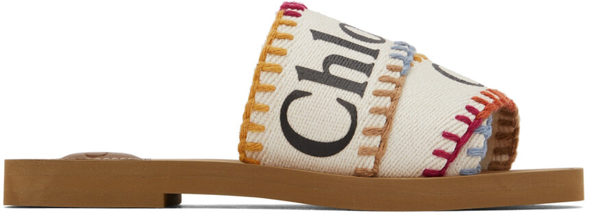 

Белые древесные шлепанцы Chloé