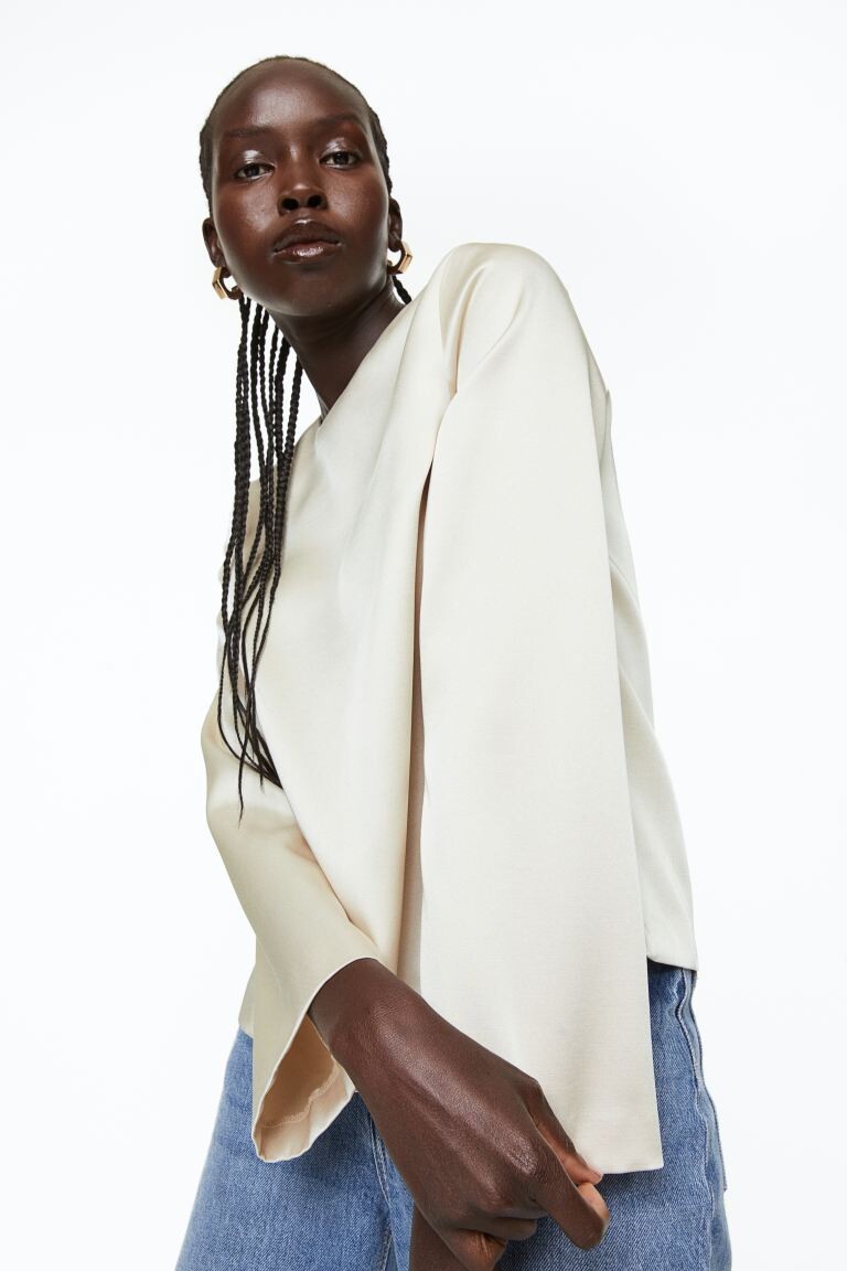 

Блузка с длинными рукавами H&M, светло-бежевый