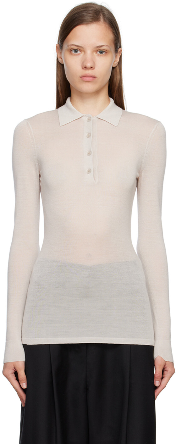 

Beige Semi-Sheer Polo Totême