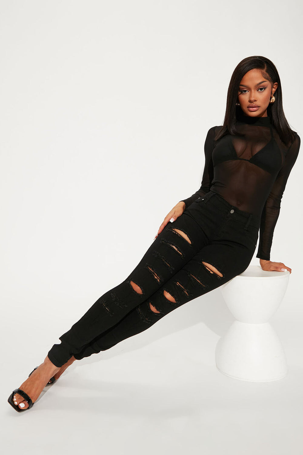 

Джинсы скинни Fashion Nova UJ563, черный
