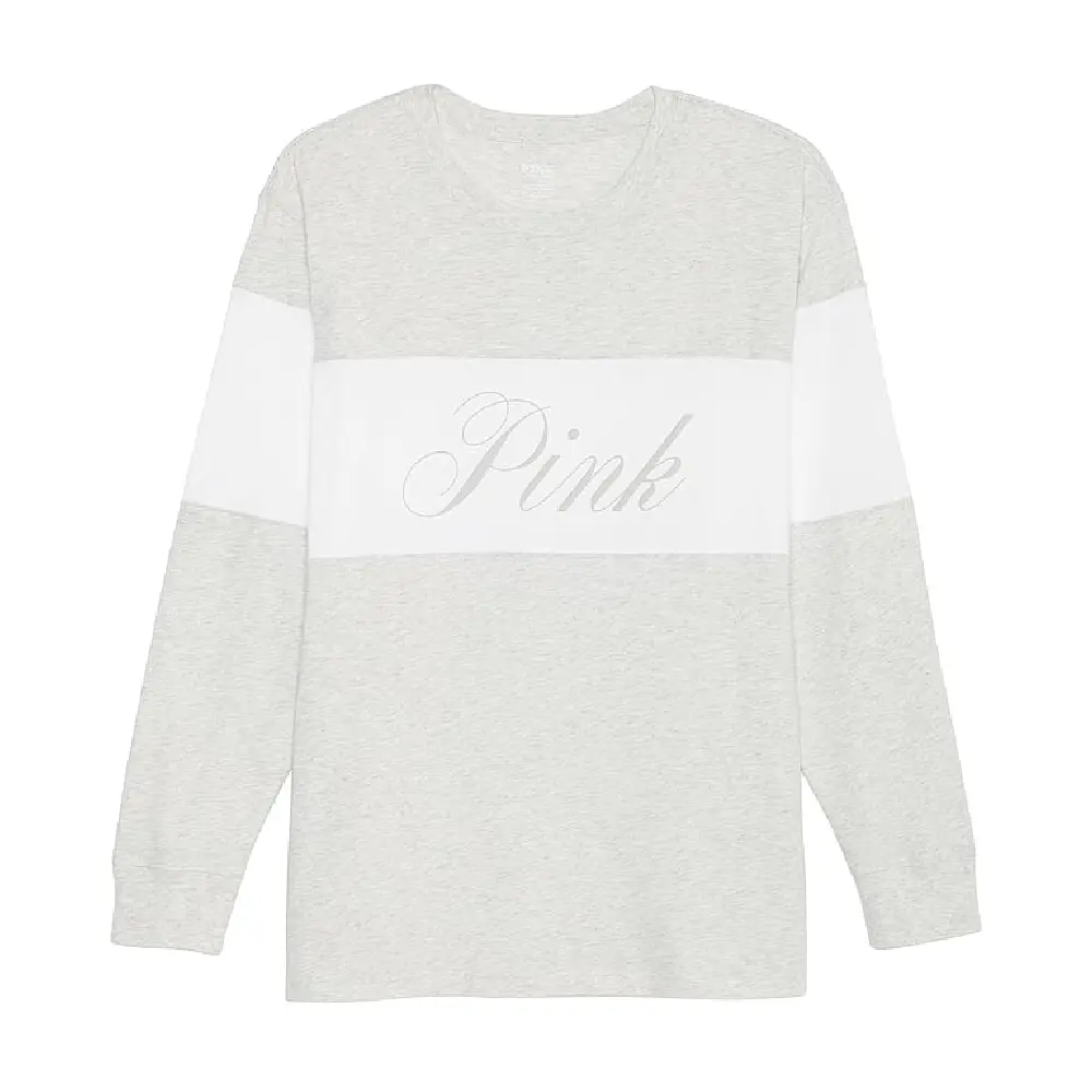 

Лонгслив Victoria's Secret Pink Oversized Campus, серый