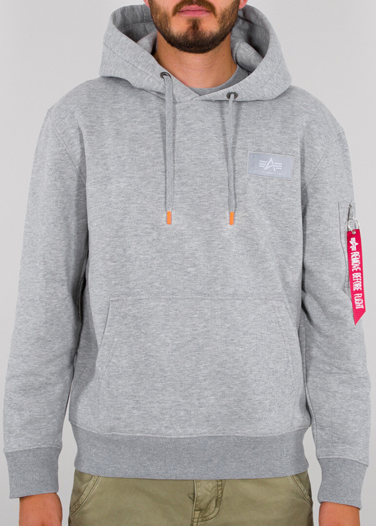 

Балахон Alpha Industries Back Print Neon, серо-оранжевый