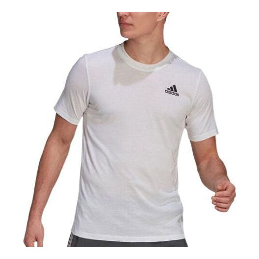 Футболка Adidas Solid Color logo Sports Short Sleeve White, Белый