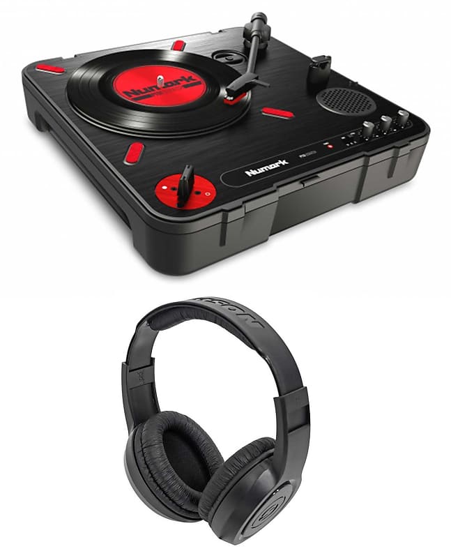 Numark PT01 Scratch DJ Turntable с USB/AUX/RCA+динамиком+наушниками Samson PT01Scratch+SASR350 - фото