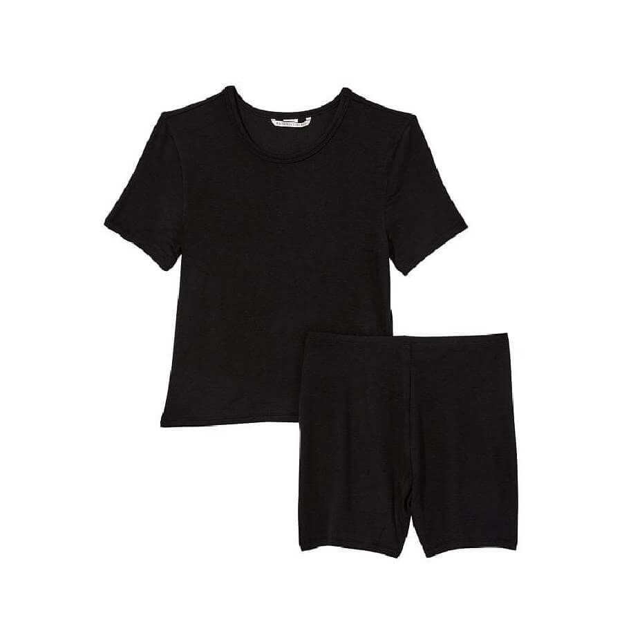 

Комплект Victoria's Secret Ribbed Modal Tee, 2 предмета, черный