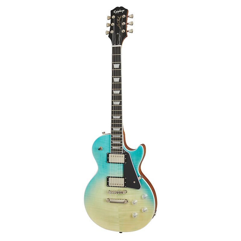 

Электрогитара Epiphone Les Paul Modern Figured в цвете Caribbean Blue Fade