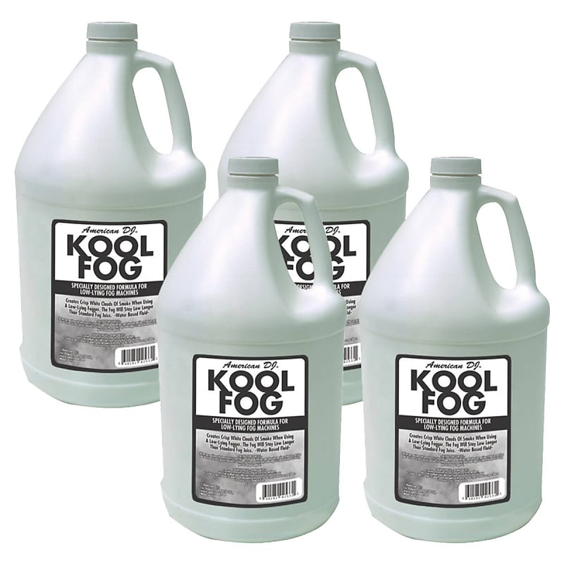 American DJ Kool Fog Low Flying Smoke Machine Жидкость в галлонных бутылках, 4 упаковки American DJ Kool Fog Low Flying Smoke Machine Fluid Gallon Bottles 4 Pack