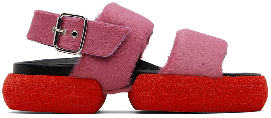 

Розовые сандалии из волос пони Dries Van Noten