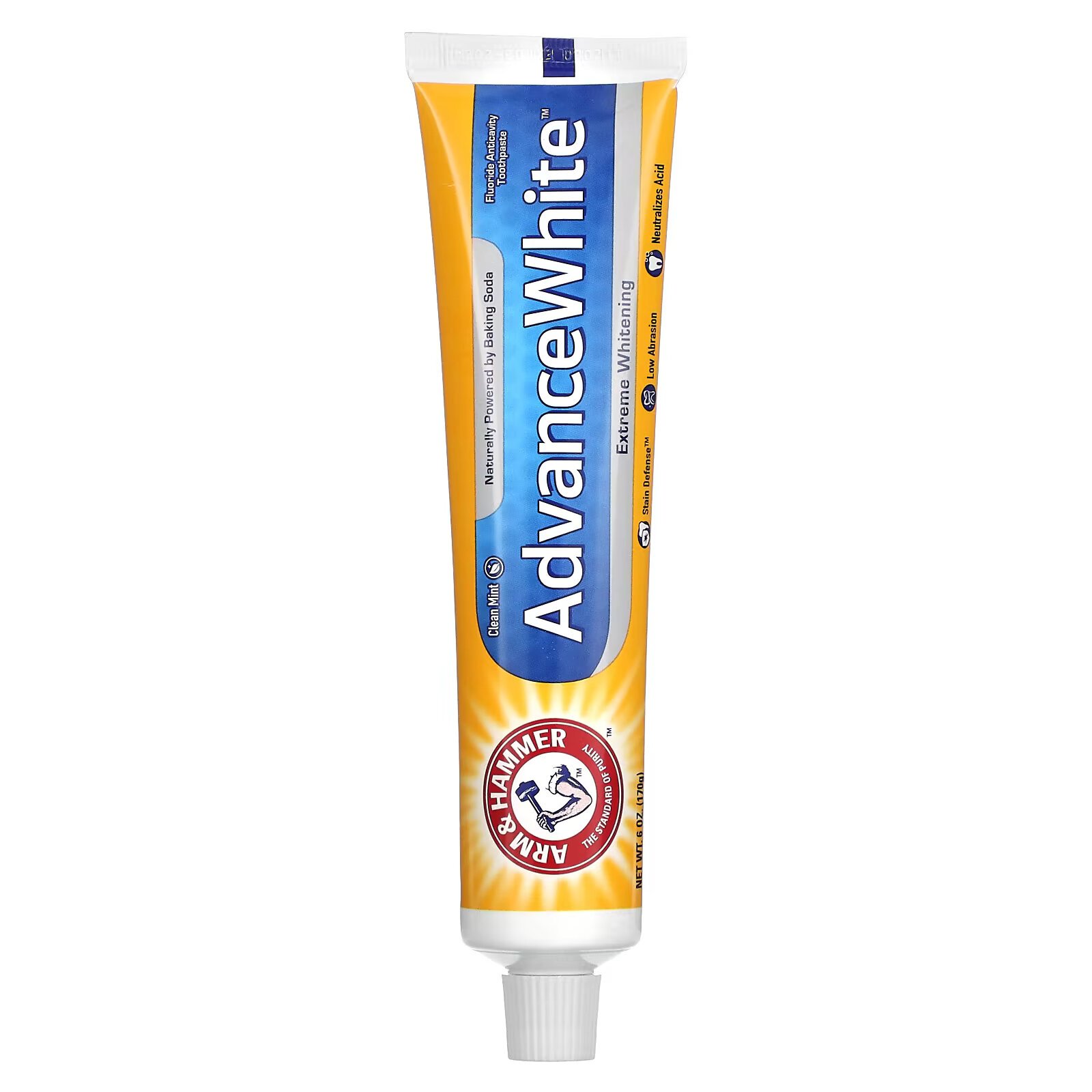 Arm & Hammer, AdvanceWhite, экстремально отбеливающая зубная паста, прозрачная мята, 170 г (6,0 унции) - фото