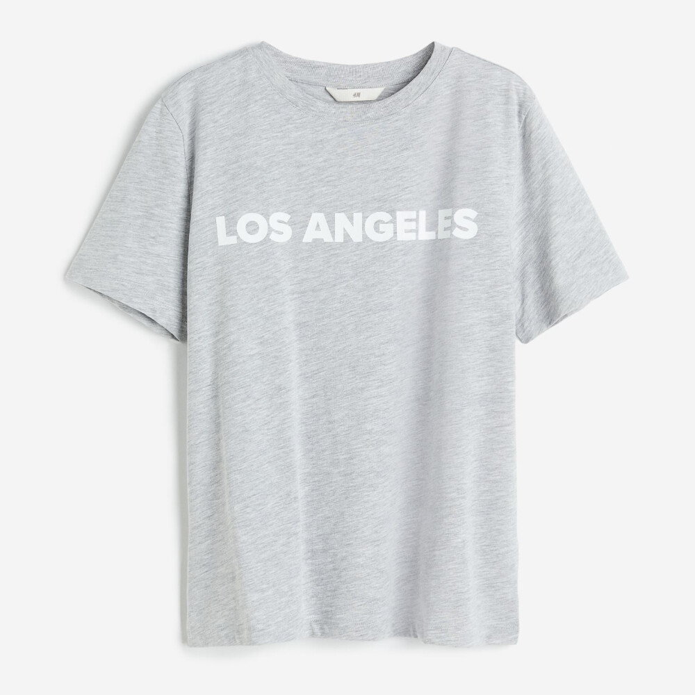 

Футболка H&M Printed Los Angeles, светло-серый