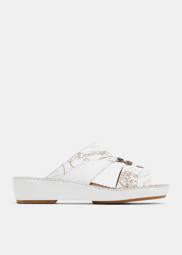Сандалии BERLUTI Dubai leather sandals, белый
