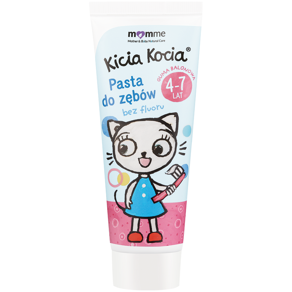 Momme Kicia Kocia зубная паста со вкусом жевательной резинки для детей 4-7 лет, 50 мл