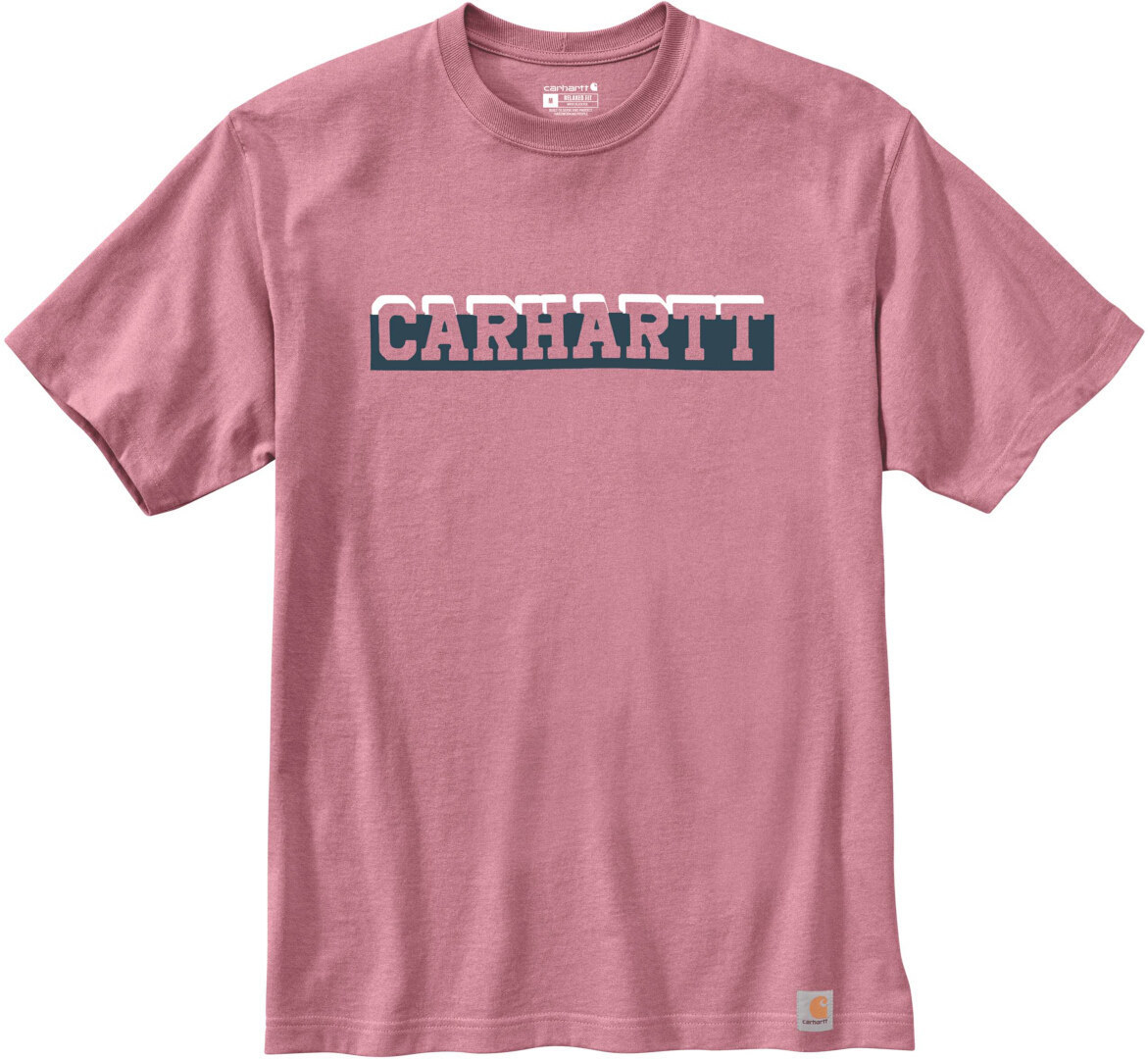 Футболка Carhartt Relaxed Fit Heavyweight Logo Graphic, розовый футболка розовый