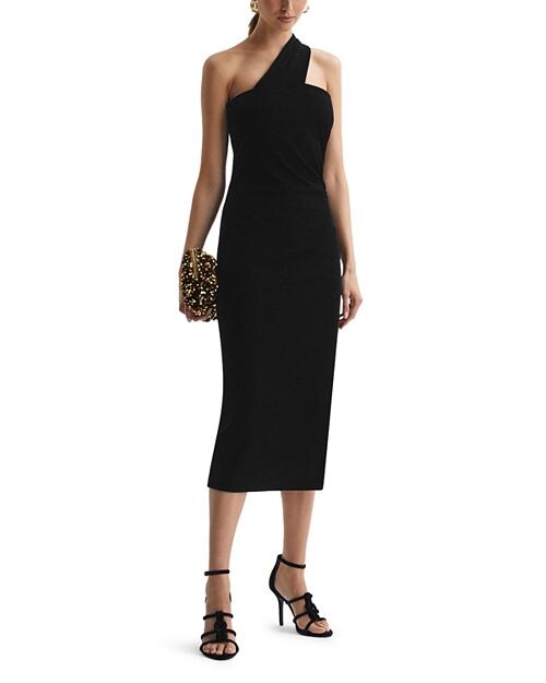 

Бархатное платье Abbey на одно плечо REISS, цвет Black
