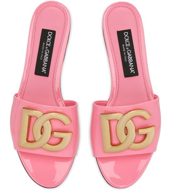 

Ползунки из лакированной кожи с логотипом DG. Dolce & Gabbana, розовый