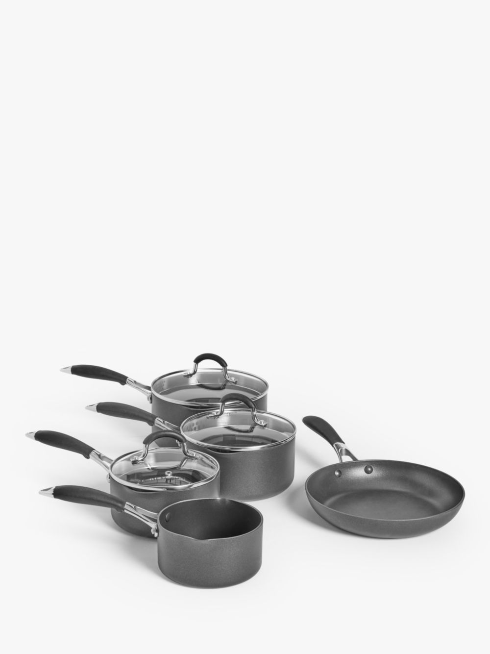 Набор алюминиевых сковородок с антипригарным покрытием John Lewis The Pan, 5 предметов