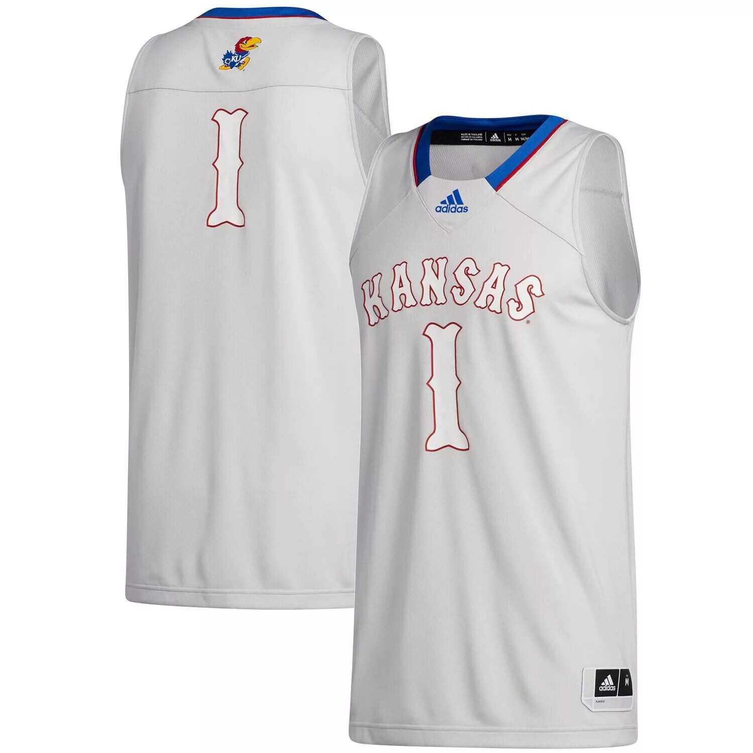 

Мужская серая майка #1 Kansas Jayhawks Swingman adidas