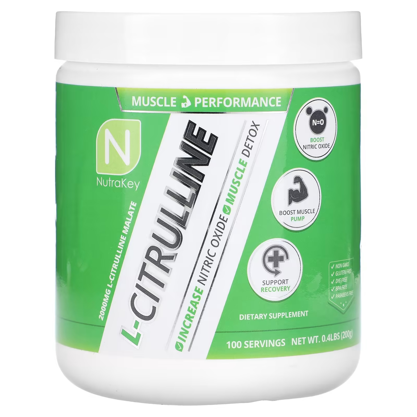 L-цитруллин Nutrakey nutricost performance усилитель оксида азота 750 мг 180 капсул