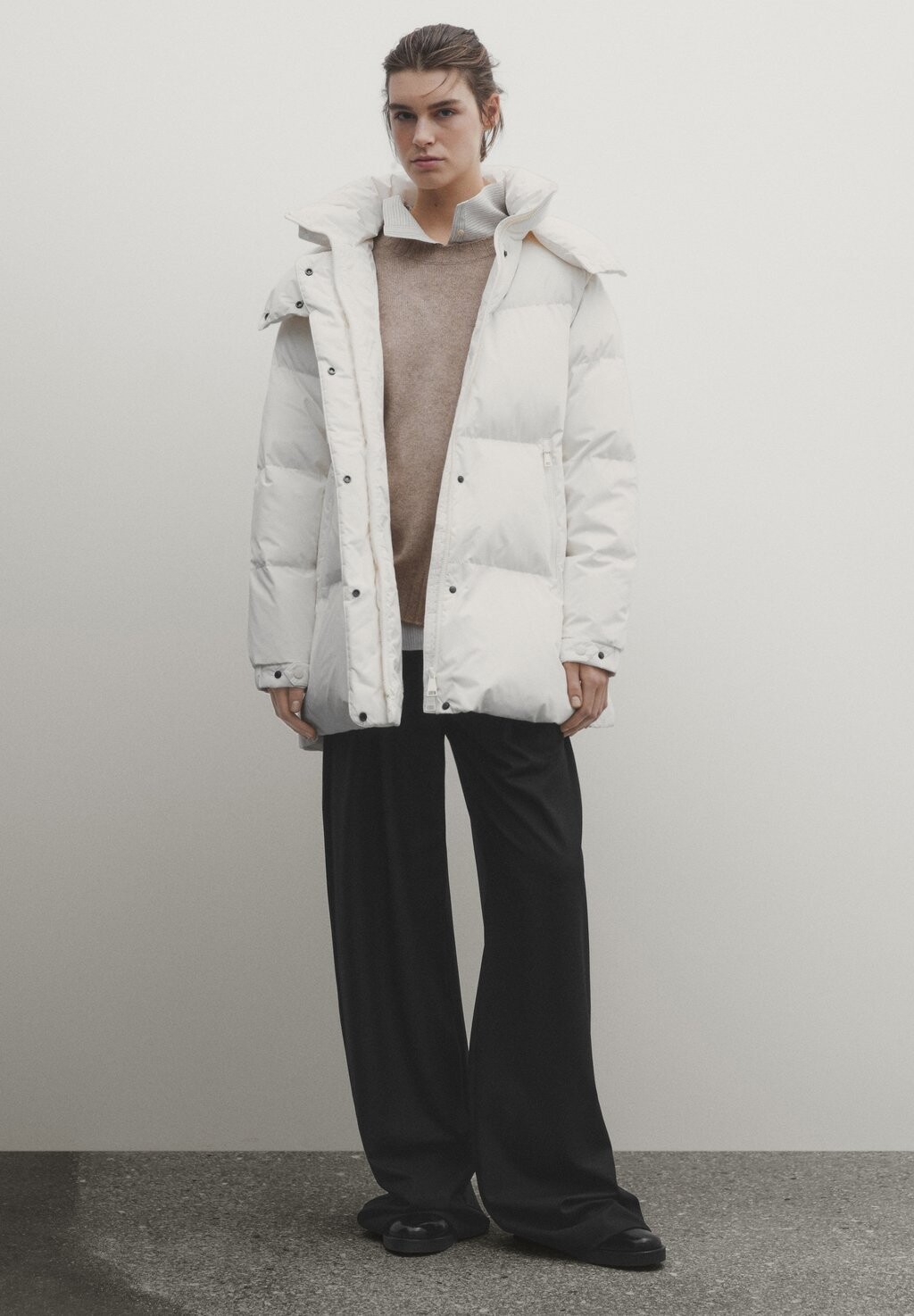 

Пуховик Massimo Dutti PADDED TECHNICAL, белый