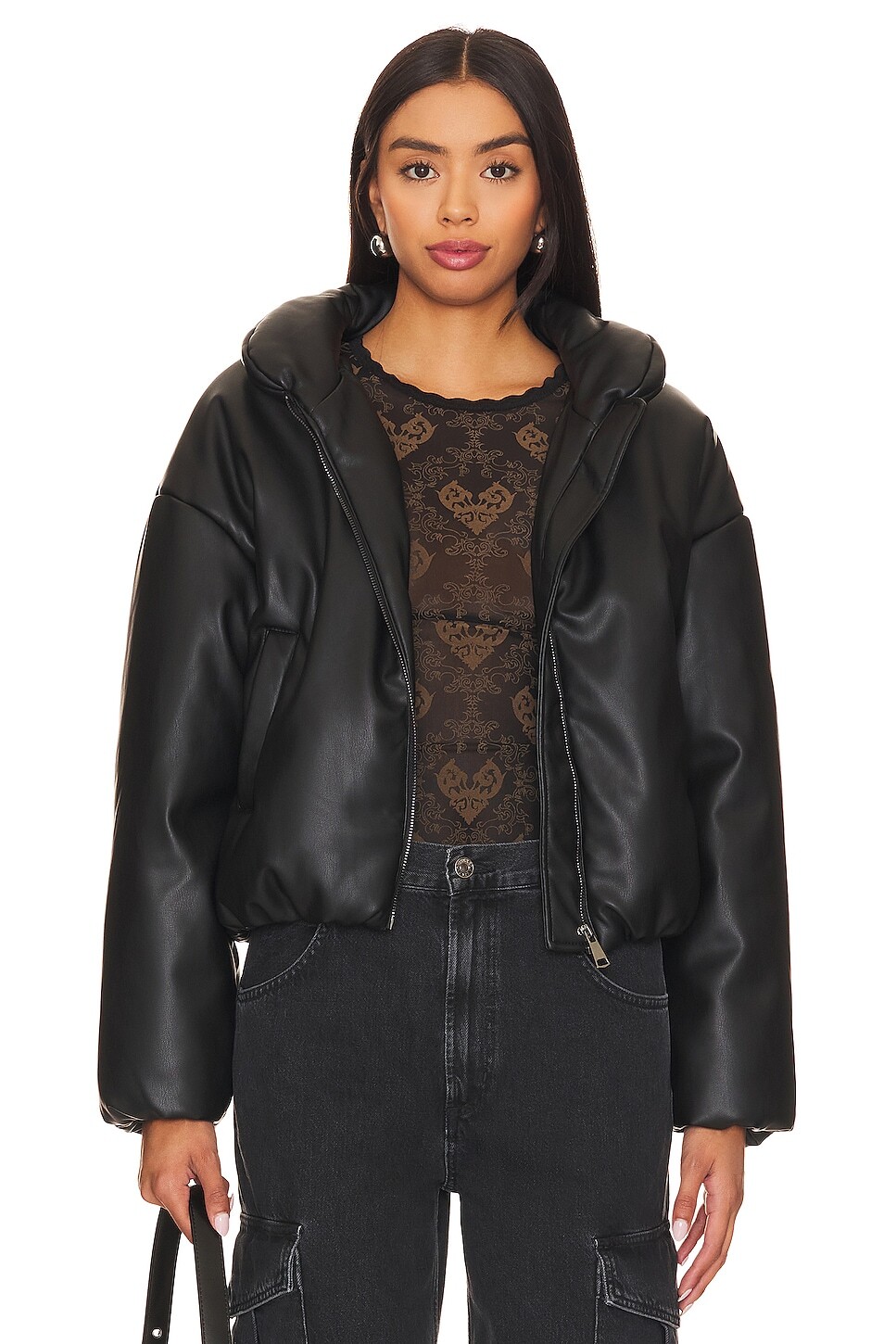 

Куртка Steve Madden Stratton Faux Leather, черный