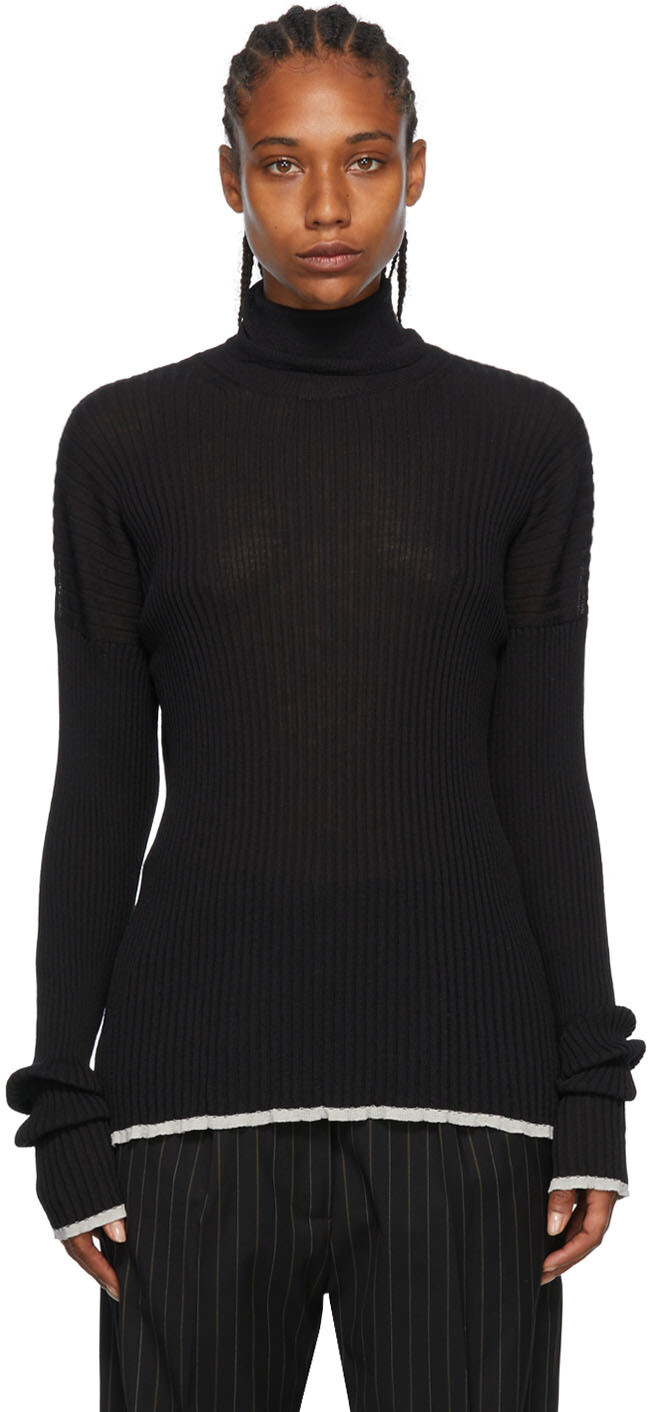 

Черная шерстяная водолазка MM6 Maison Margiela