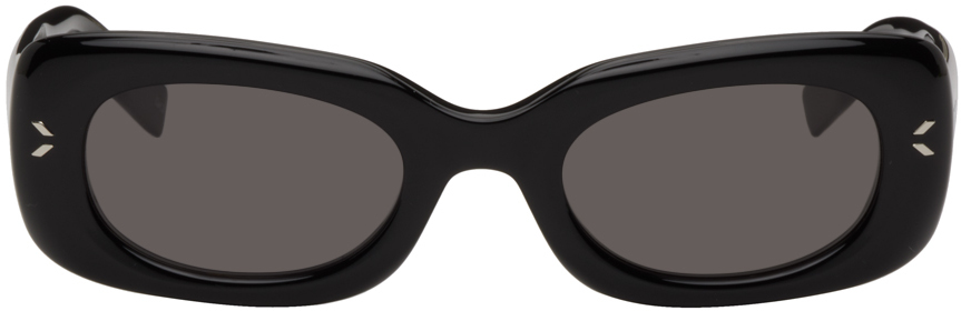 цена Черные прямоугольные солнцезащитные очки MCQ
