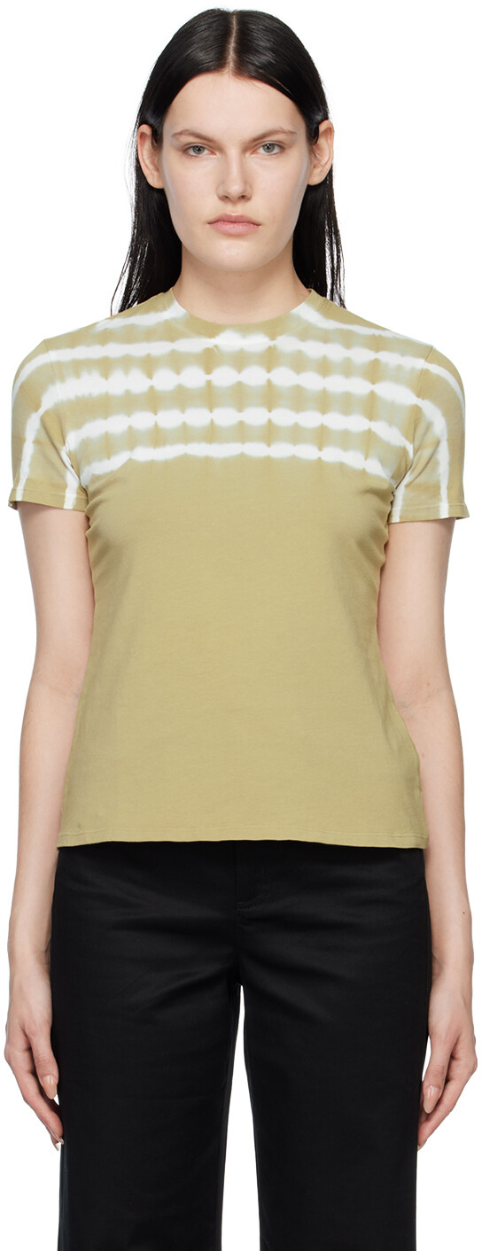 

Бежевая футболка Proenza Schouler White Label Tie Dye, Бежевый