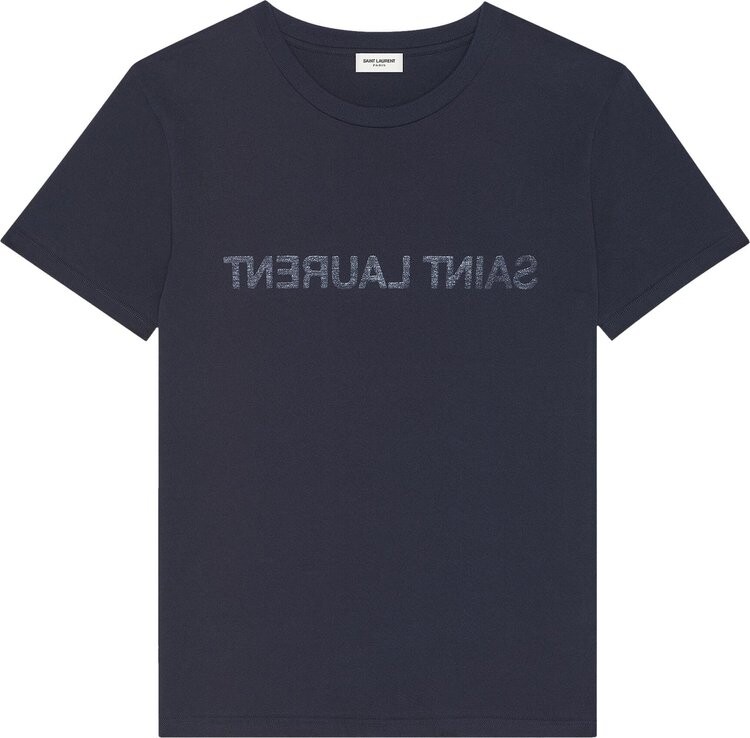 

Футболка Saint Laurent Reverse T-Shirt 'Marine/Naturel', синий