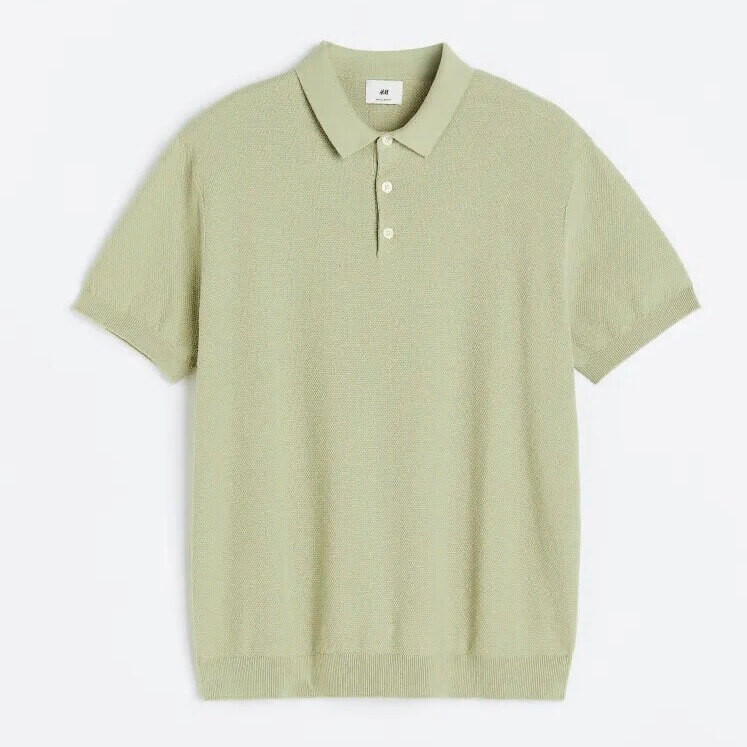 

Футболка поло H&M Regular Fit, светло-зеленый