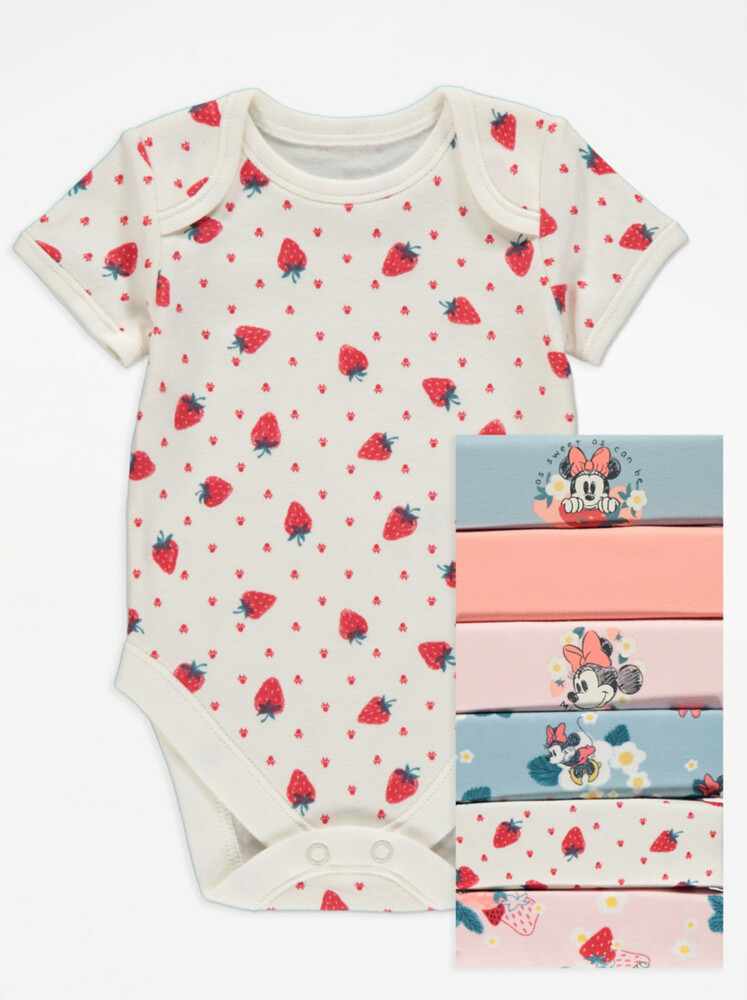 

Набор из 7 боди Disney Minnie Mouse Strawberry с короткими рукавами George.