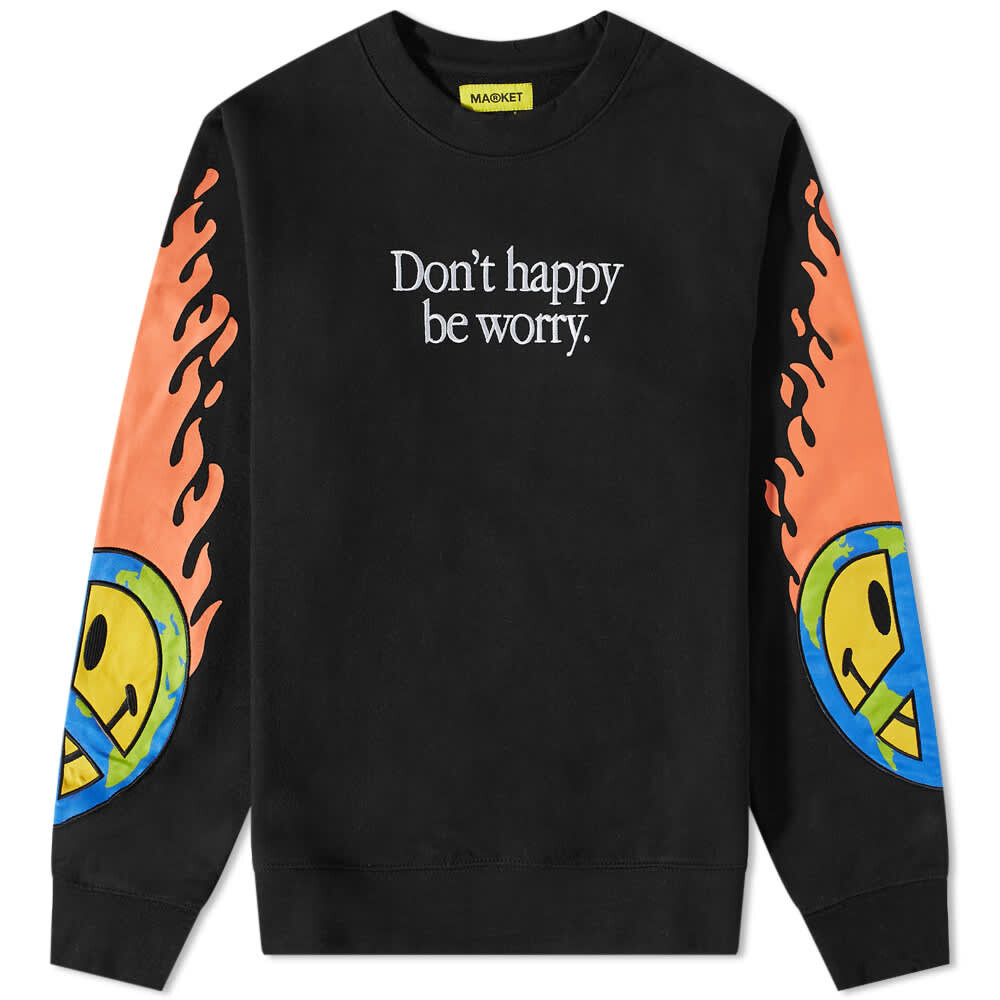 

Толстовка Market Smiley Earth On Fire Crew Sweat, Черный