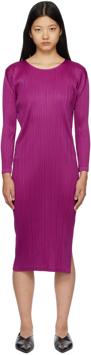 

Пурпурное платье макси Forward 2 Pleats Please Issey Miyake
