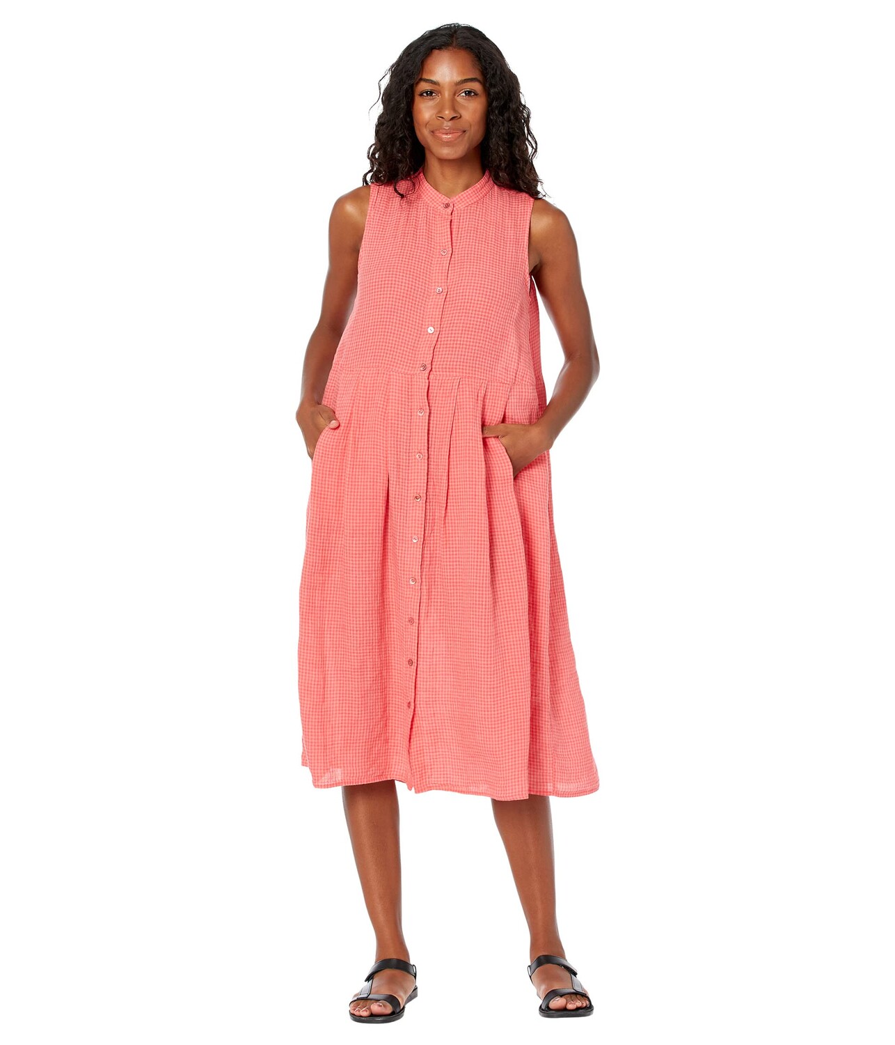 

Платье Eileen Fisher, Petite Mandarin Collar Dress