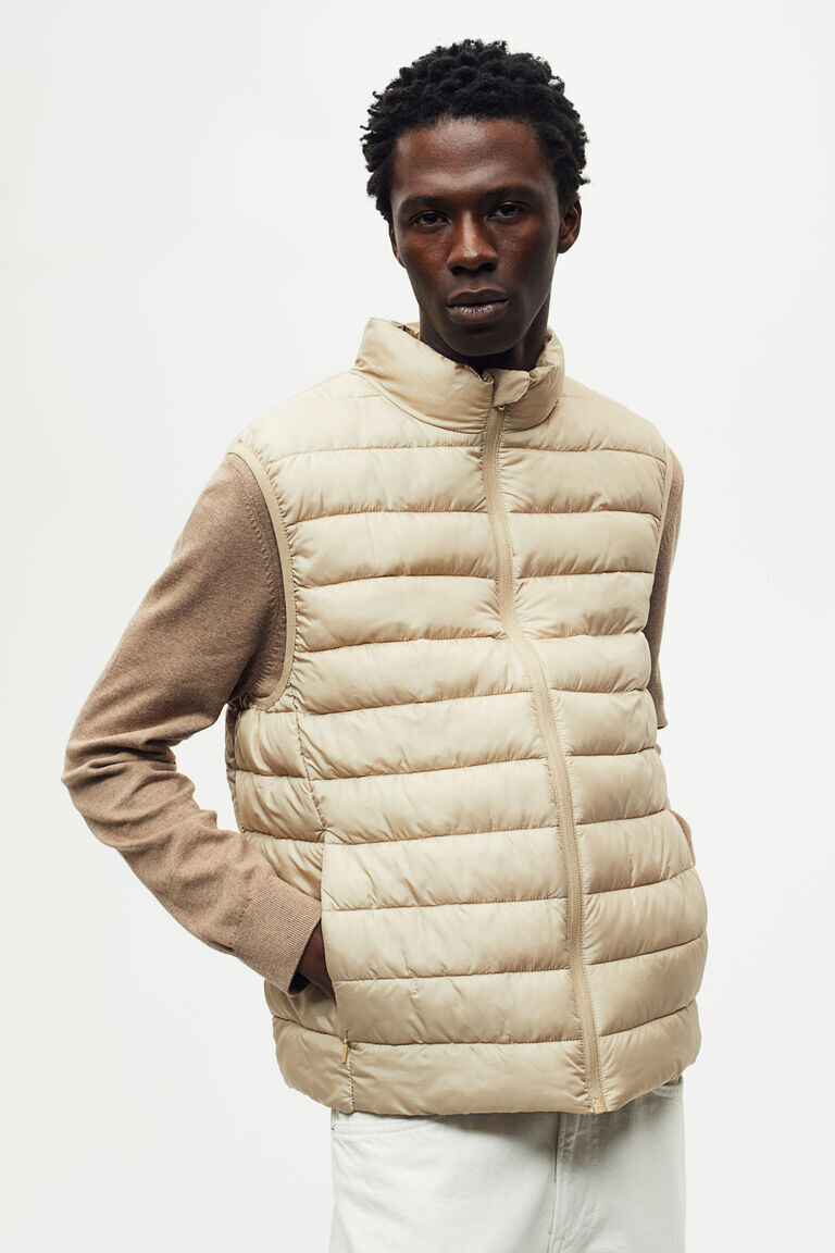 

Легкий пуховик slim fit H&M, бежевый