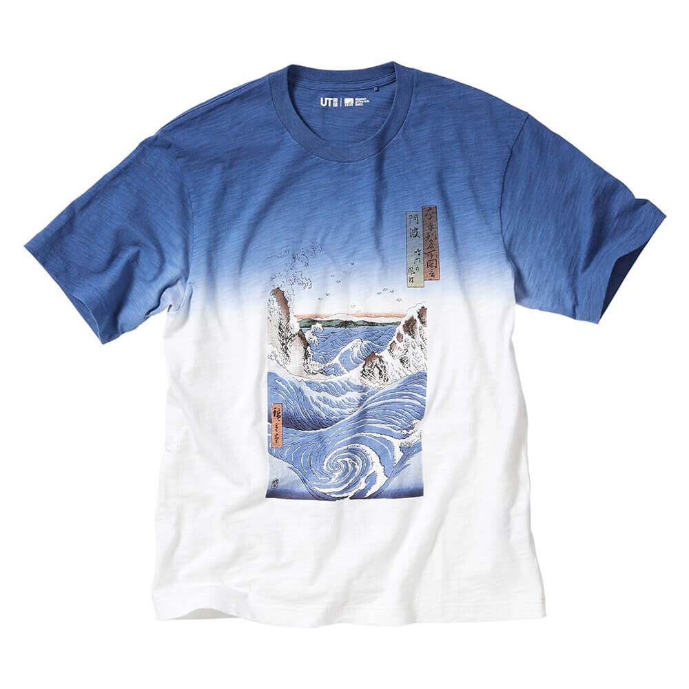 

Футболка Uniqlo UT Graphic Ukiyo-e (Hiroshige), голубой