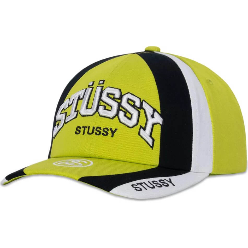 цена Бейсболка Stussy Low Pro Souvenir, белый/черный/желтый