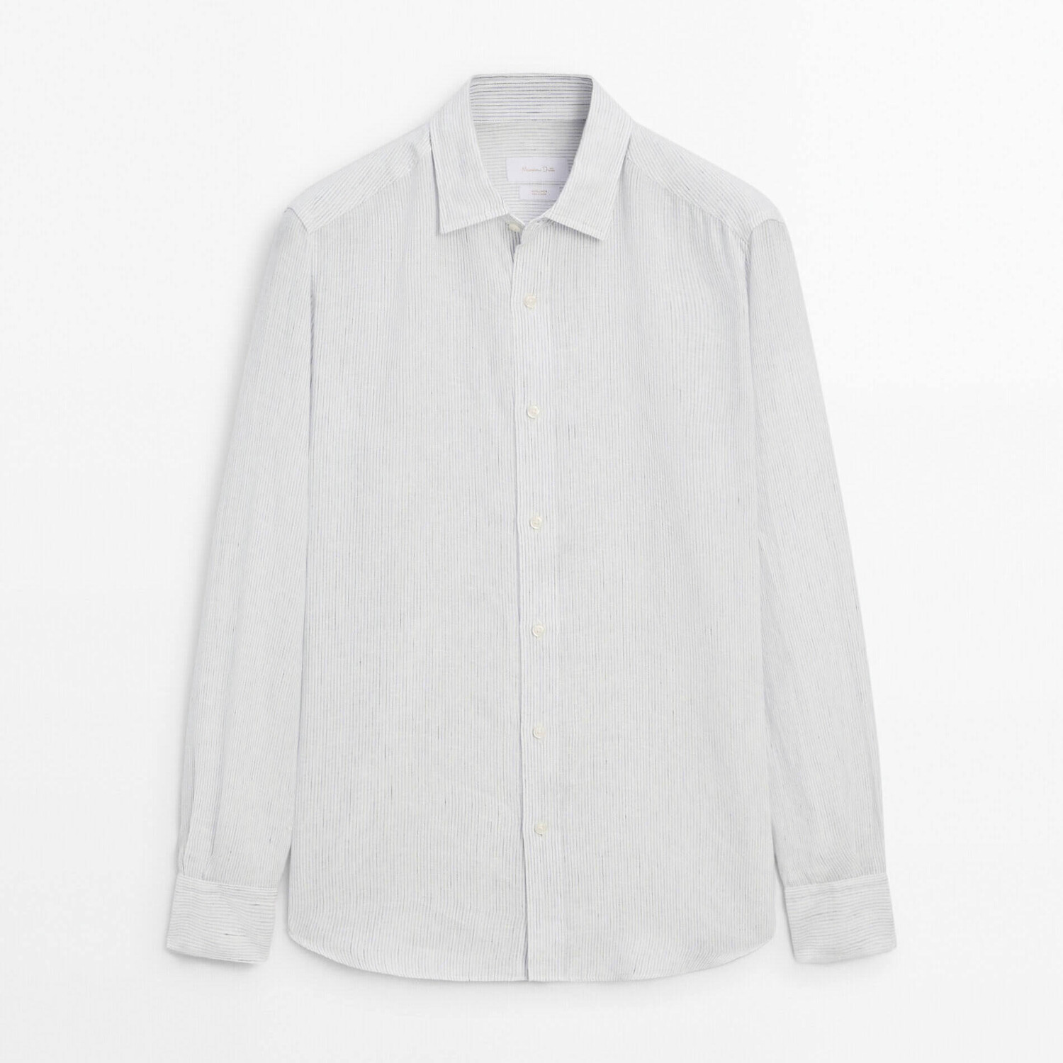 

Рубашка Massimo Dutti Regular-Fit Striped 100% Linen, светло-голубой