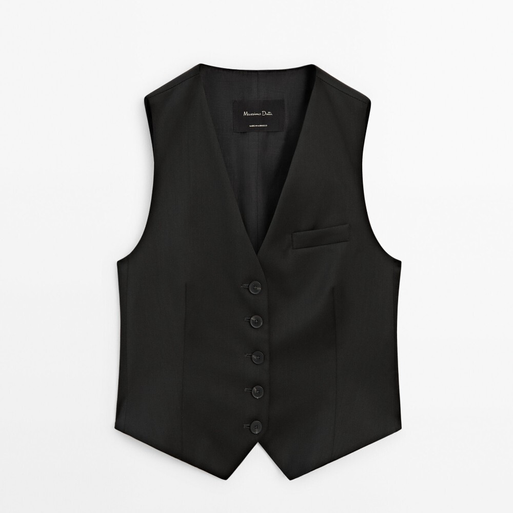 

Жилет Massimo Dutti Short Suit, темно-серый