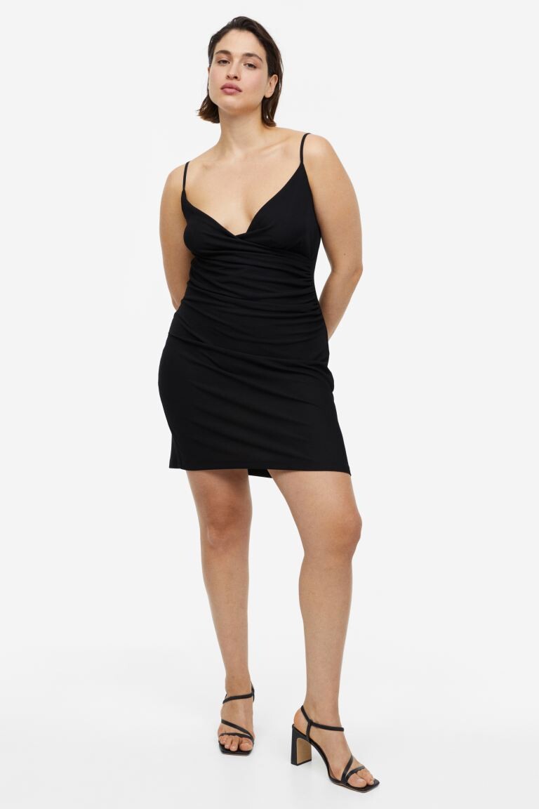 

Платье из джерси с драпировкой H&M, черный