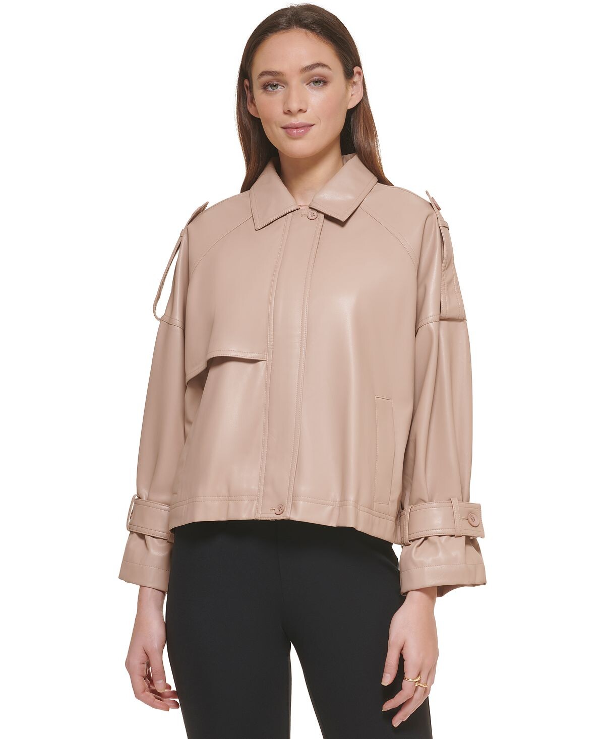 

Женский тренч оверсайз из искусственной кожи DKNY, мульти