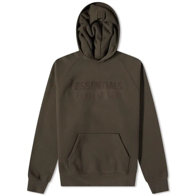 

Худи Fear Of God Essentials с логотипом и капюшоном, хаки