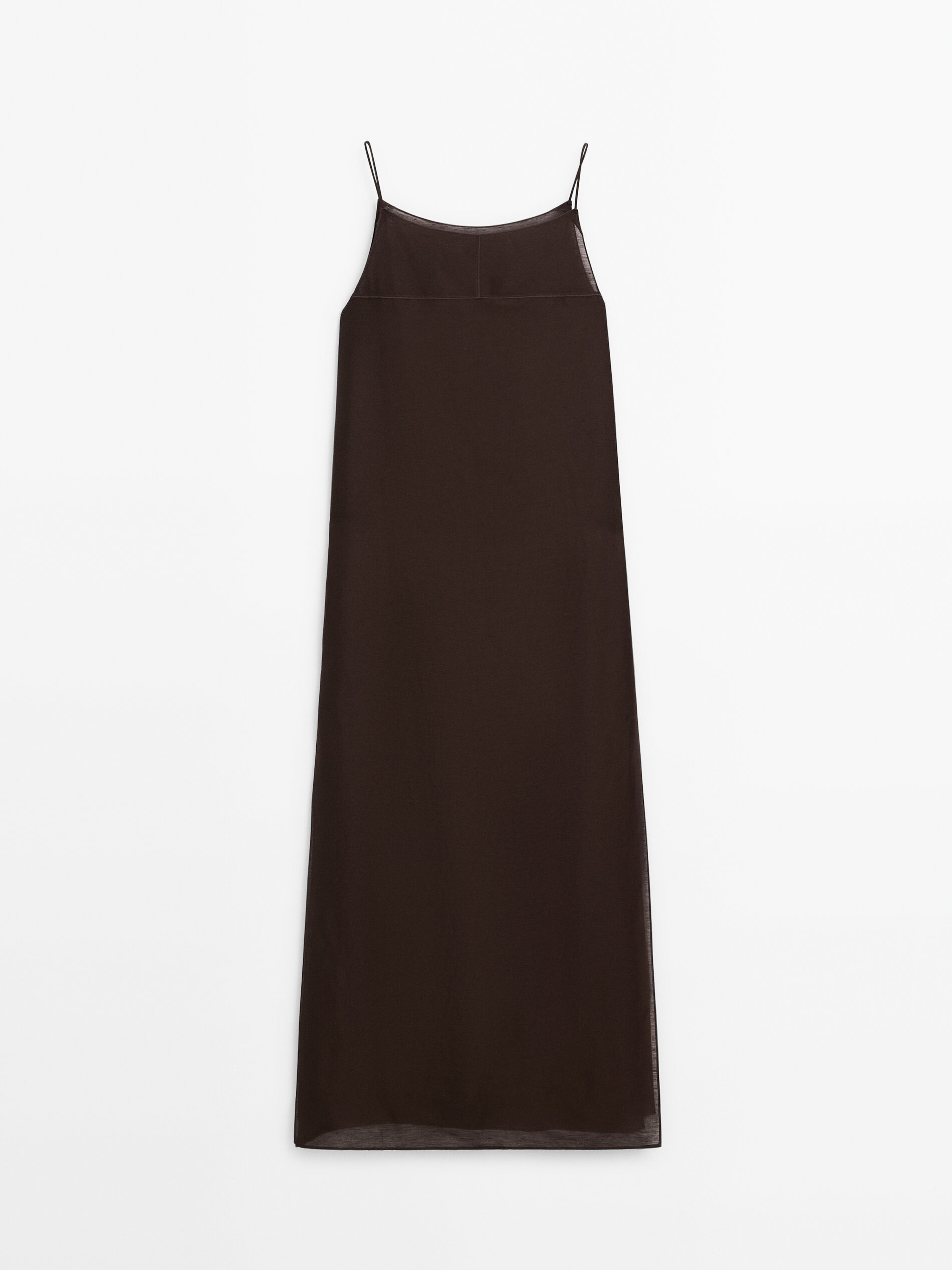 Платье Massimo Dutti Strappy, темно-коричневый