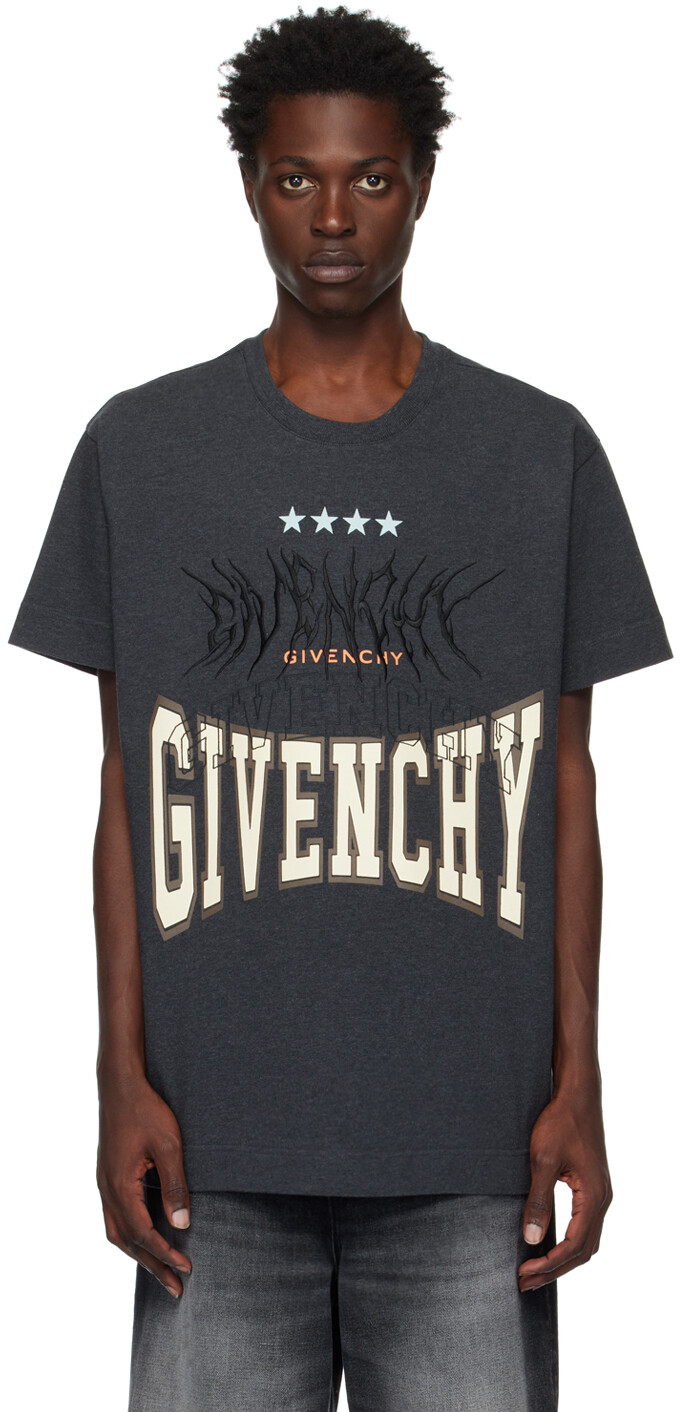 

Серая футболка с вышивкой Givenchy, Серый