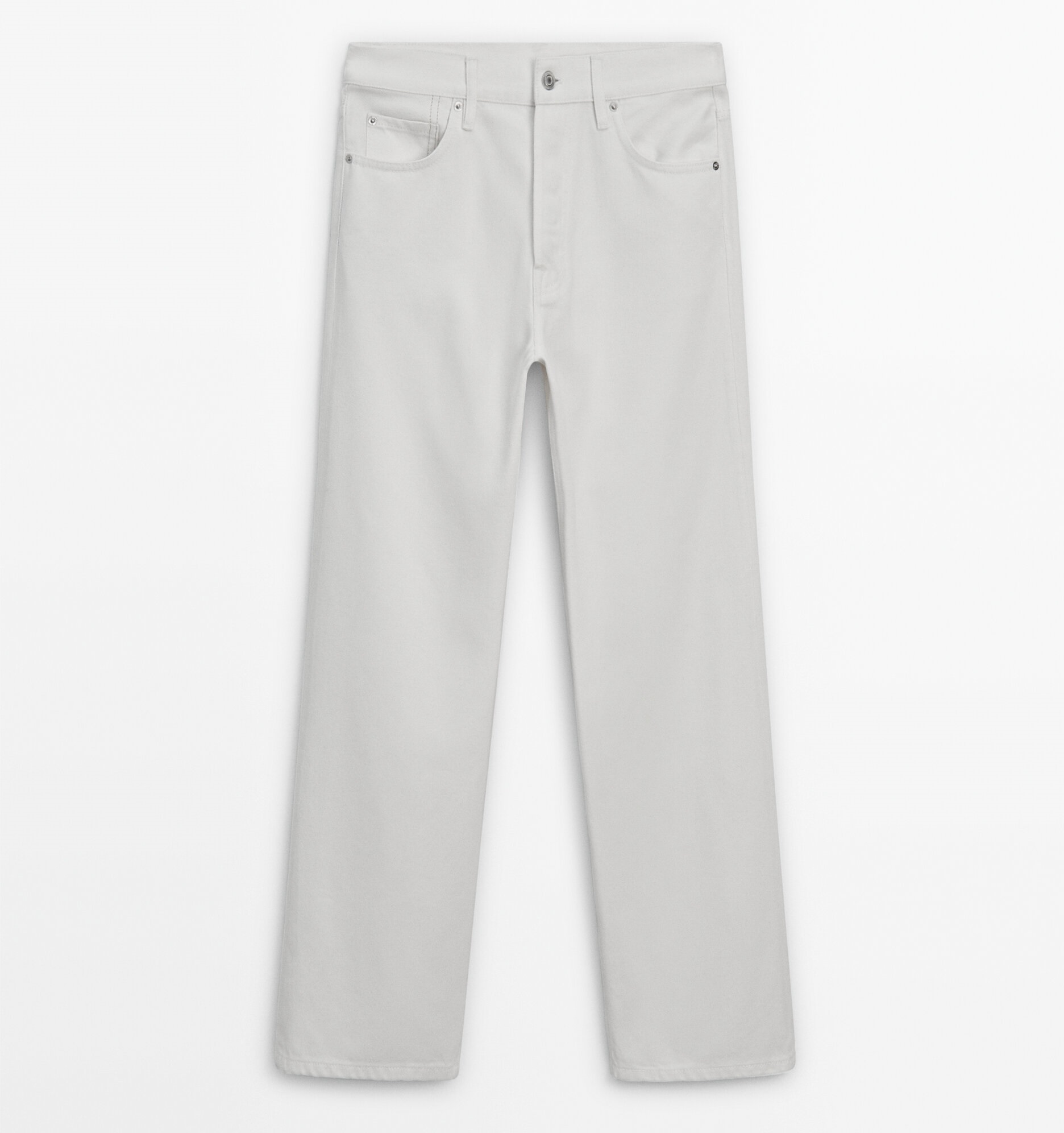 Джинсы Massimo Dutti Straight Fit High-waist, белый джинсы massimo dutti skinny flare fit high waist темно синий